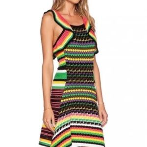 M Missoni 2015 Resort Striped Knit Asymmetrical Dress